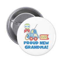 Car Proud New Grandma It's a Boy Pinback Buttons