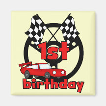 Car Racing 1st Birthday Tshirts and gifts Magnets
