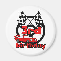 Car Racing 3rd Birthday Tshirts and Gifts Fridge Magnet