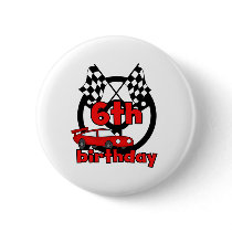 Car Racing 6th Birthday buttons