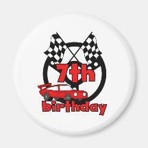 Car Racing 7th Birthday Fridge Magnet