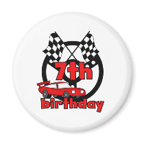 Car Racing 7th Birthday Fridge Magnet
