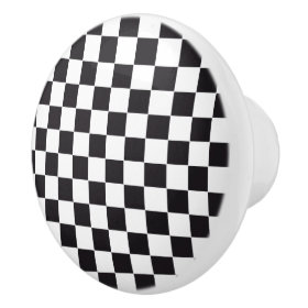 Car Racing / Chess Pattern   your backgr. & ideas Ceramic Knob