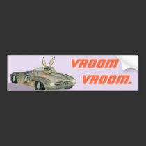Car Racing Rabbit bumper stickers