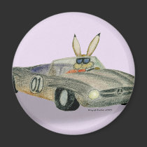 Car Racing Rabbit magnets