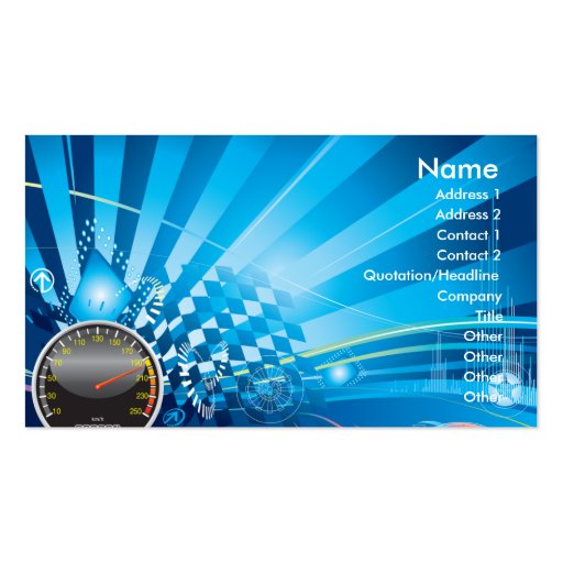CAR RACING THEME BUSINESS CARDS (front side)
