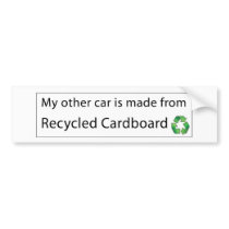 Car - Recycled Cardboard bumper stickers