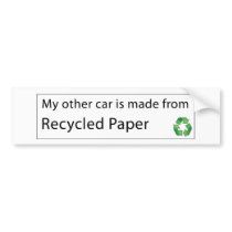 Car - Recycled Paper bumper stickers