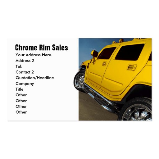 Car Sales, Rim Sales Business Card