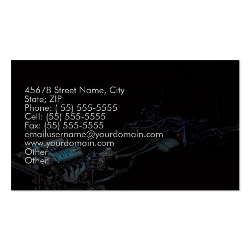 Car Service Business Business Card (back side)