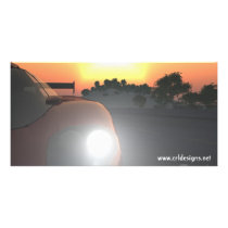 Car Sunset Photo Card photo cards