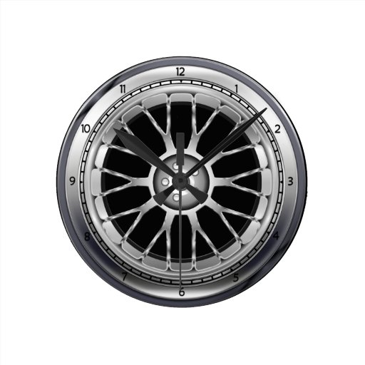 Car Tire Steel Wheel Wall Clock Zazzle