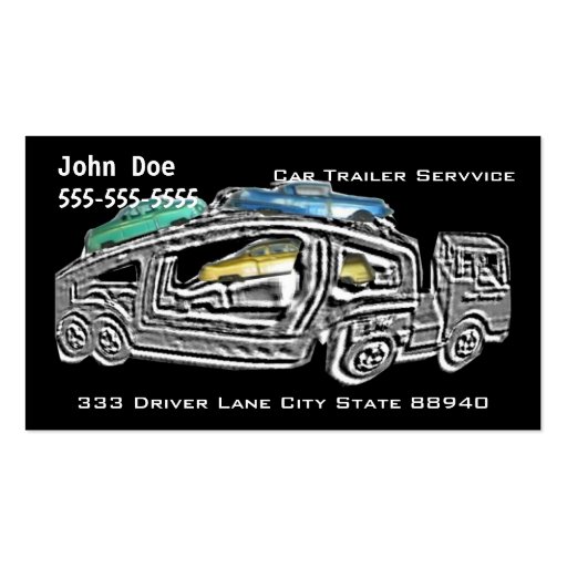 Car Trailer Services Business Card Template (front side)