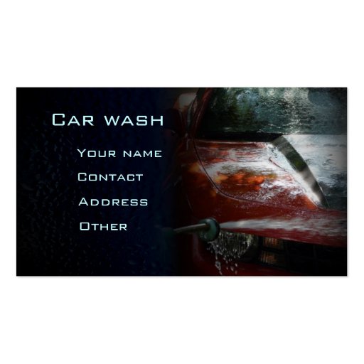 Car wash business card (front side)