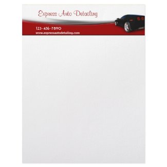 Car Wash Detailing Custom Letterhead
