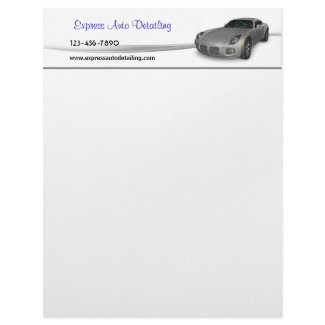 Car Wash Detailing Custom Letterhead