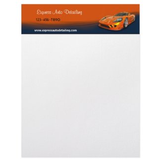 Car Wash Detailing Custom Letterhead