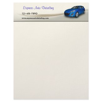 Car Wash Detailing Letterhead