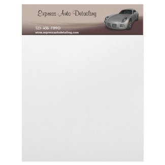 Car Wash Detailing Letterhead