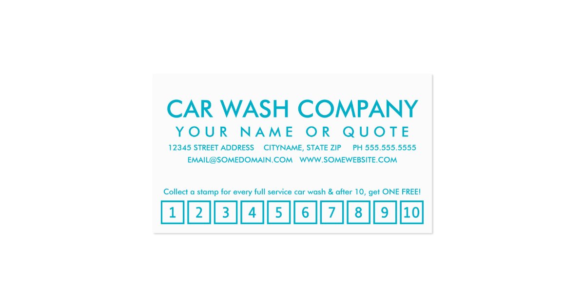 car wash. loyalty punch card Zazzle