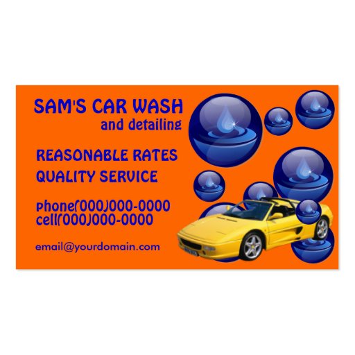 Car Wash Service Business Cards (front side)