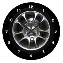 Car Wheel hubcap clock with numbers