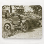 Car Wreck Marine City MI July 1930s - Vintage Mousepad