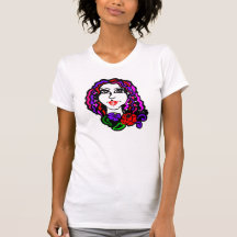 Cara colorida del chica camiseta