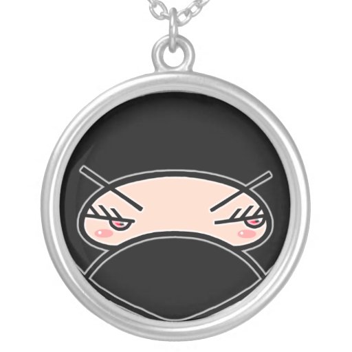 ¡Cara del chica de Ninja! Collar redondo de Ninjad