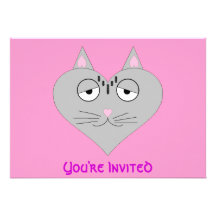 Cara del corazón del gato comunicado personal  