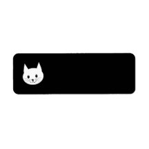 Cara linda del gato etiqueta de remite