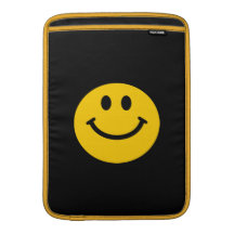 Cara sonriente amarilla fundas MacBook