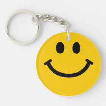 Cara sonriente amarilla llaveros