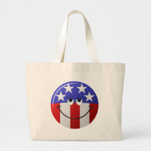 Cara sonriente americana bolsas