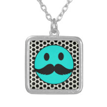 Cara sonriente divertida retra con el bigote Stach Joyerías