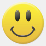 Cara sonriente feliz etiquetas redondas