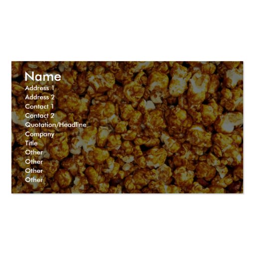 Caramel corn business cards (front side)
