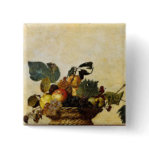 Caravaggio's Basket of Fruit Pinback Button