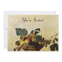 Caravaggio's Basket of Fruit Personalized Invitation