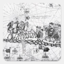 Caravans Crossing The Urals on the way to Square Stickers