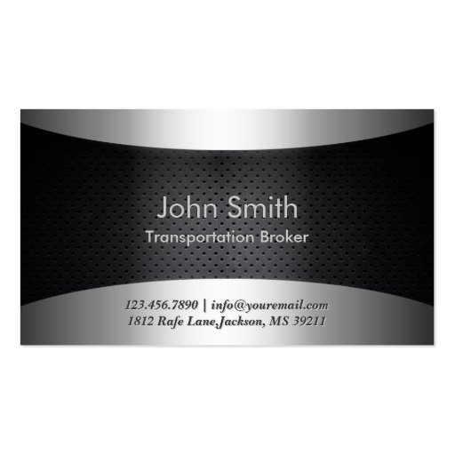 Carbon Black Transportation Broker Business Card