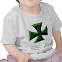 Carbon Fiber Iron Cross - Green Tees