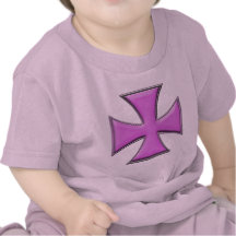 Carbon Fiber Iron Cross - Pink Tees