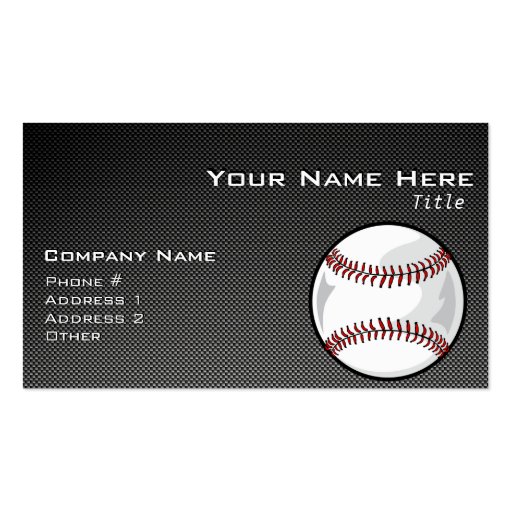 Carbon Fiber look Baseball Business Card