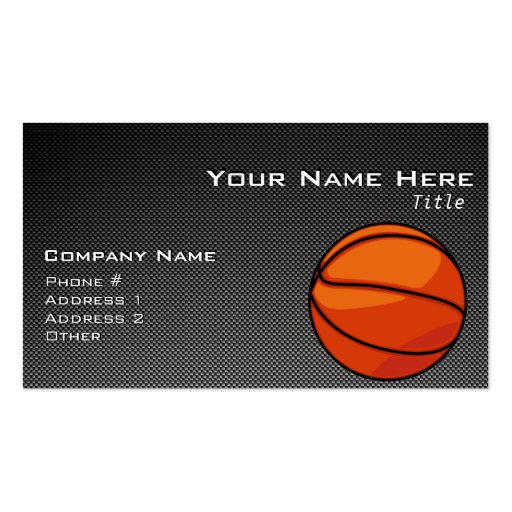 Carbon Fiber look Basketball Business Card Templates (front side)