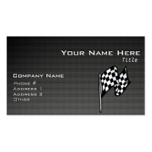 Carbon Fiber look Checkered Flag Business Card