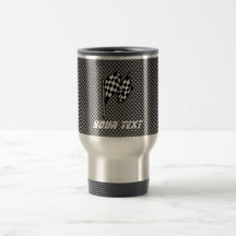 Carbon Fiber look Checkered Flag Coffee Mug