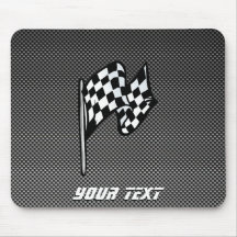 Carbon Fiber look Checkered Flag Mouse Pads