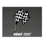Carbon Fiber look Checkered Flag Post Card
