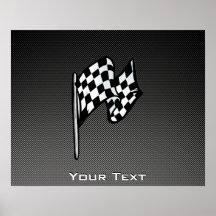 Carbon Fiber look Checkered Flag Poster